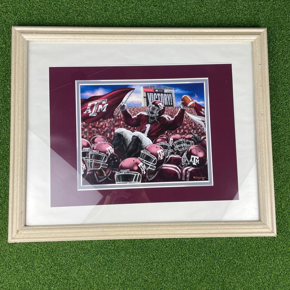 Texas A&M Aggies NFL Football Celebration Print Wall Art Framed 22"x18"